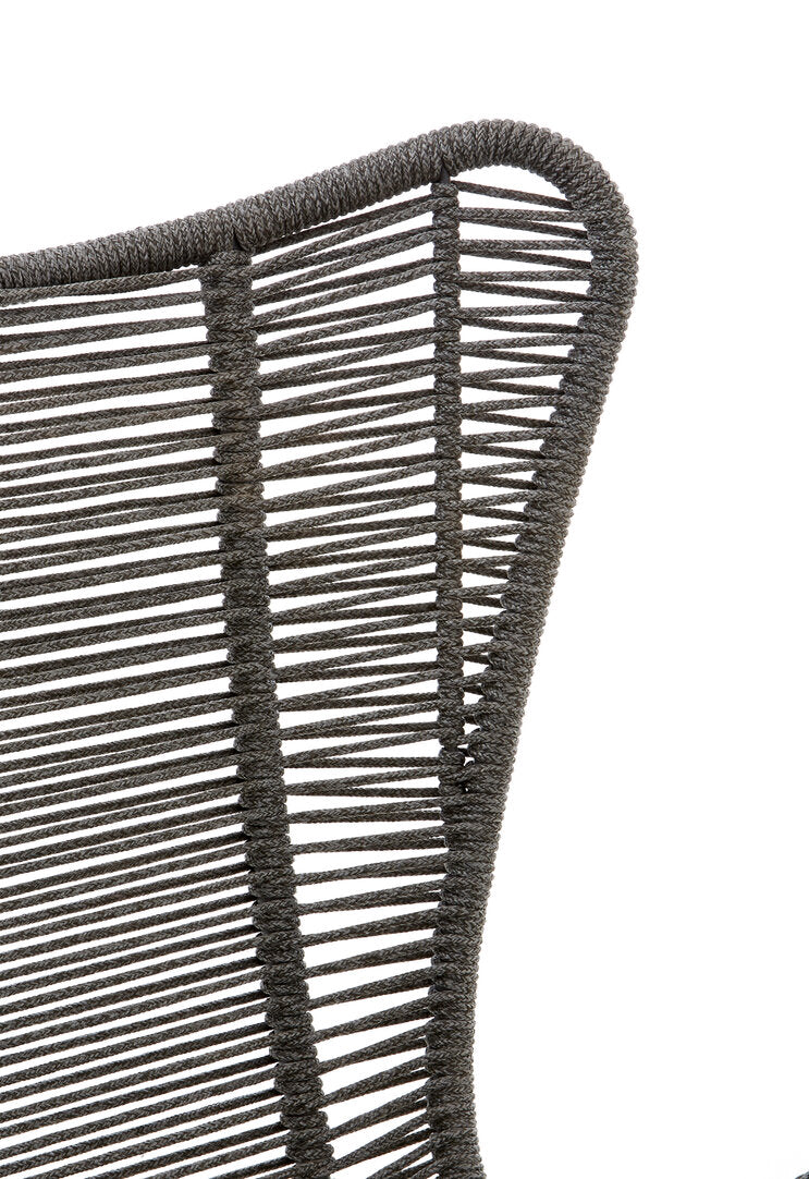 Nomad Grey Rope Lounge Chair And Footstool