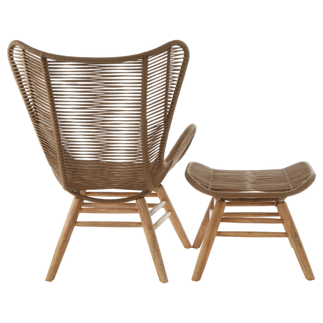 Nomad Latte Rope Lounge Chair And Footstool