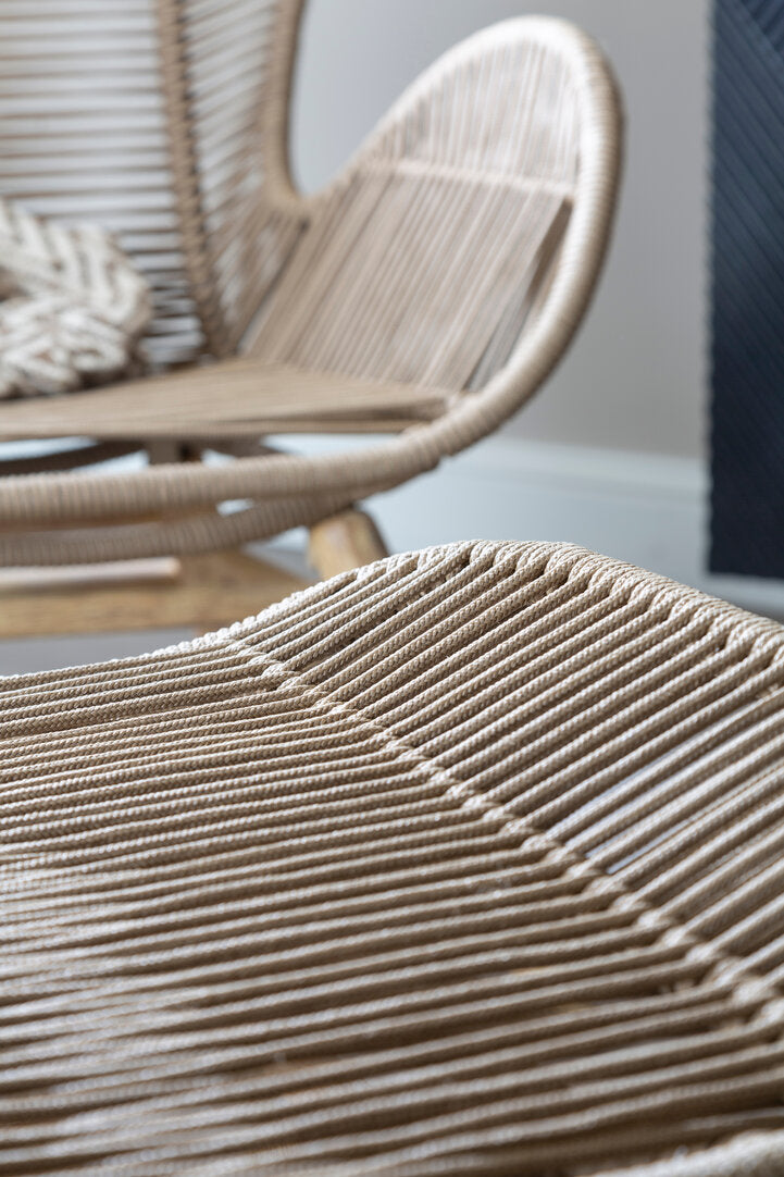 Nomad Latte Rope Lounge Chair And Footstool