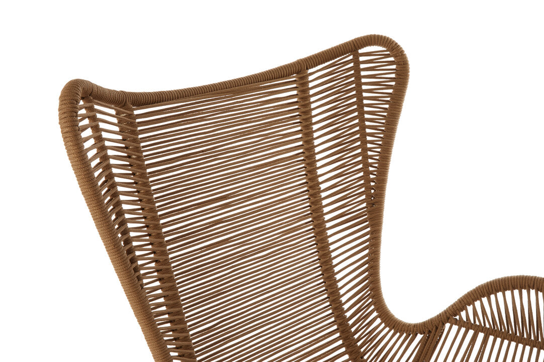 Nomad Latte Rope Lounge Chair And Footstool