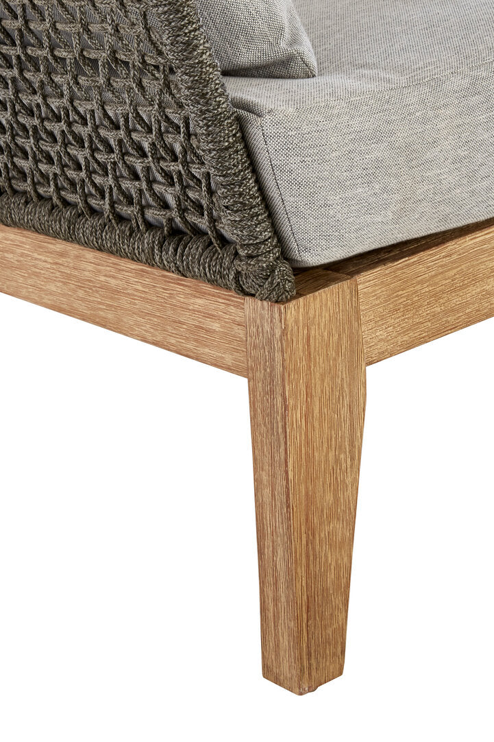 Kora 3 Seater Rope Woven Sofa with Grey Cushions