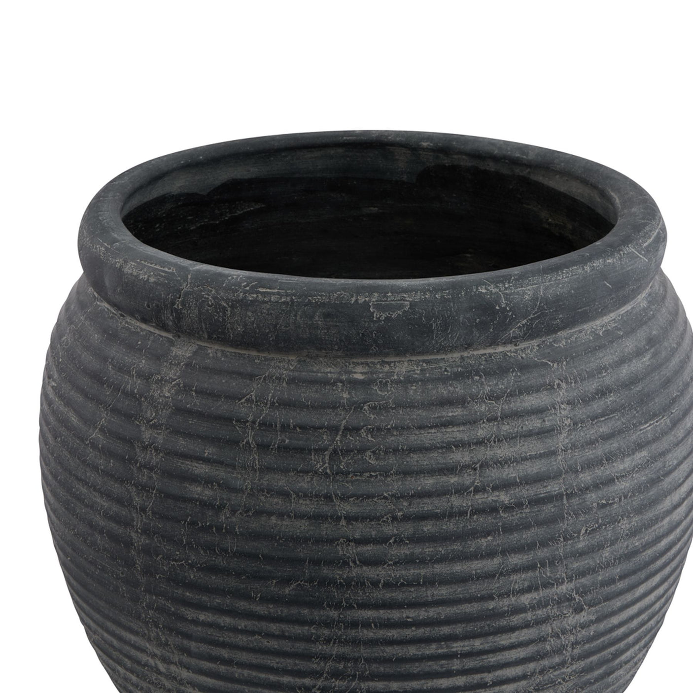 Amalfi Grey Rimmed Plant Pot