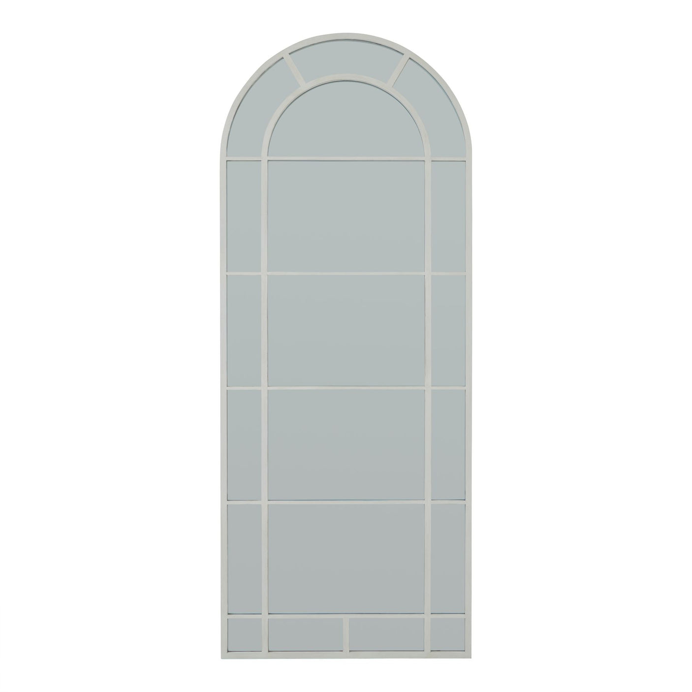 White Large Arched Window Mirror