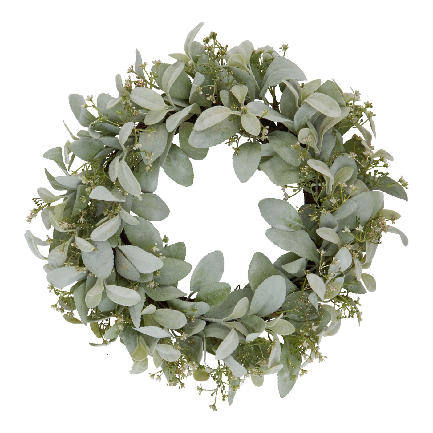 Winter Wreath With Lambs Ear And Wax Flowers