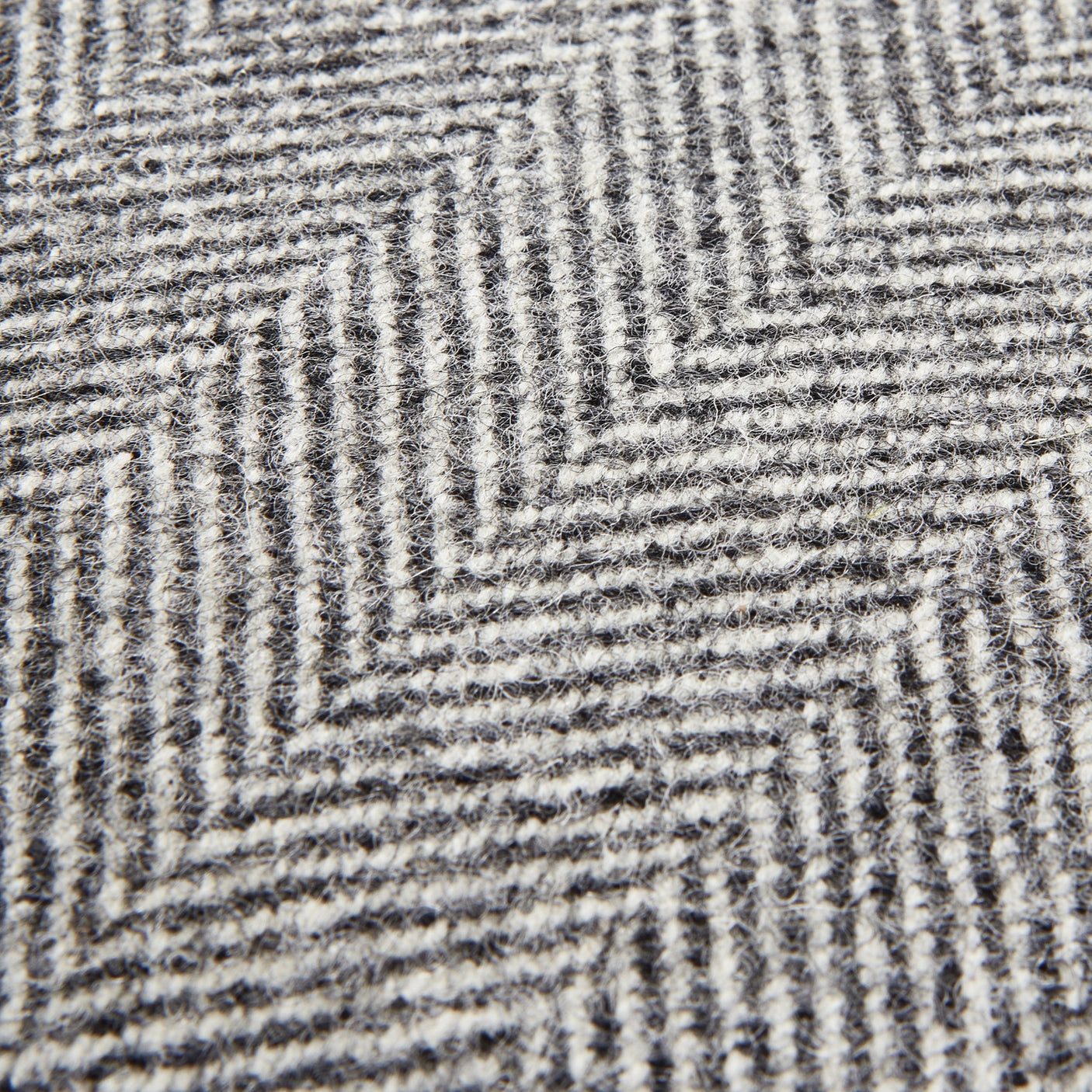 Herringbone Pure Wool Grey Cushion With Piped Edge 45x45cm