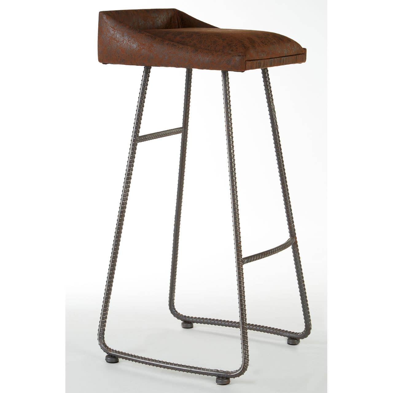 Forma Brown Leather Effect Bar Stool