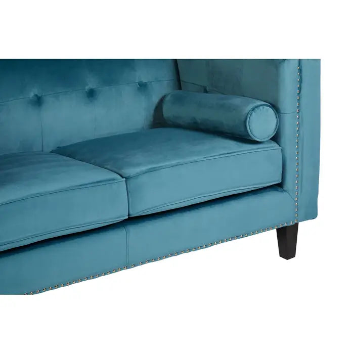 Calisa Two Seater Blue Velvet Sofa