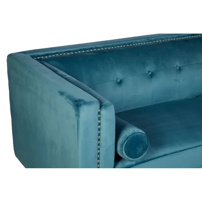 Calisa Three Seater Blue Velvet Sofa