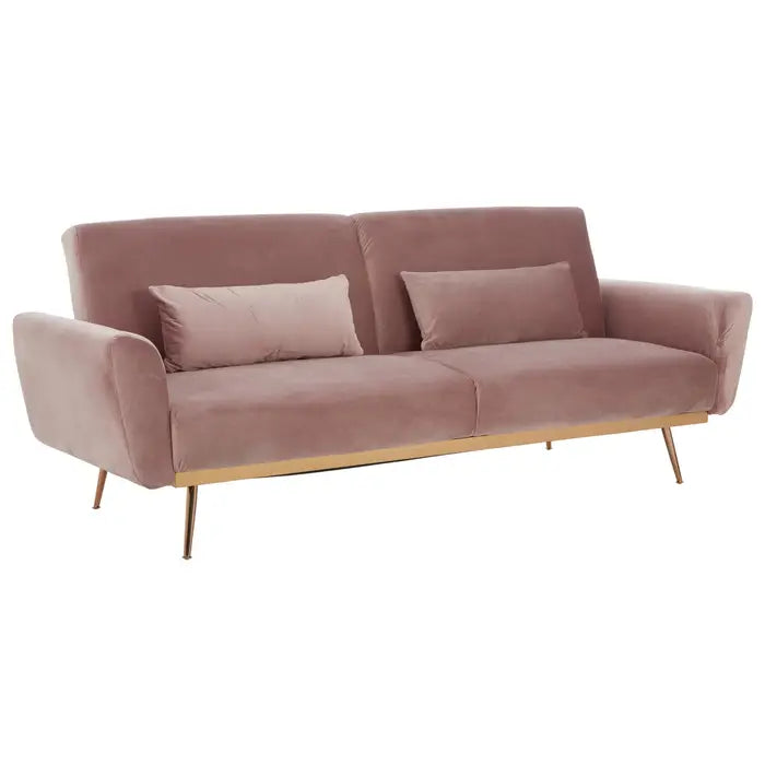 Broadway Pink Velvet Sofa Bed