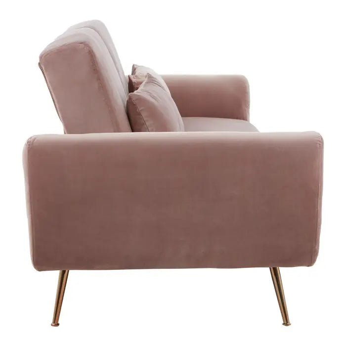 Broadway Pink Velvet Sofa Bed