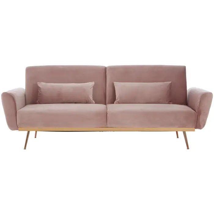 Broadway Pink Velvet Sofa Bed