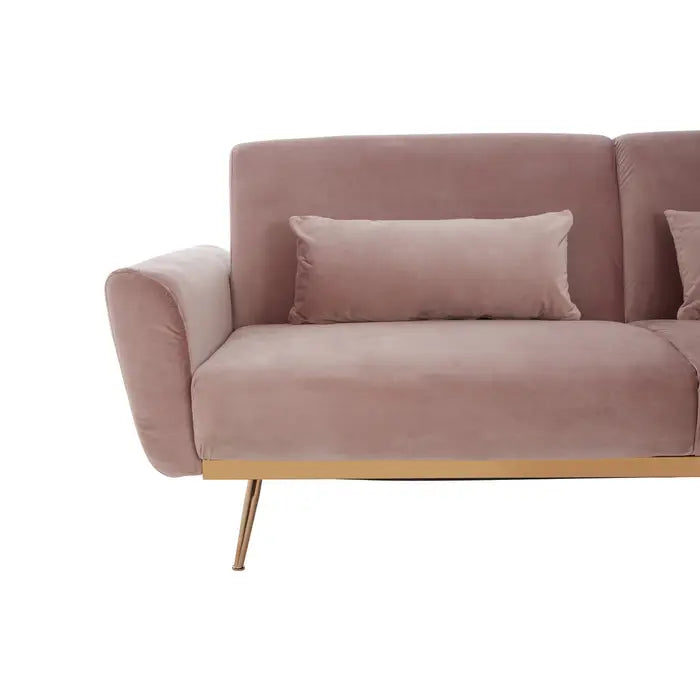 Broadway Pink Velvet Sofa Bed