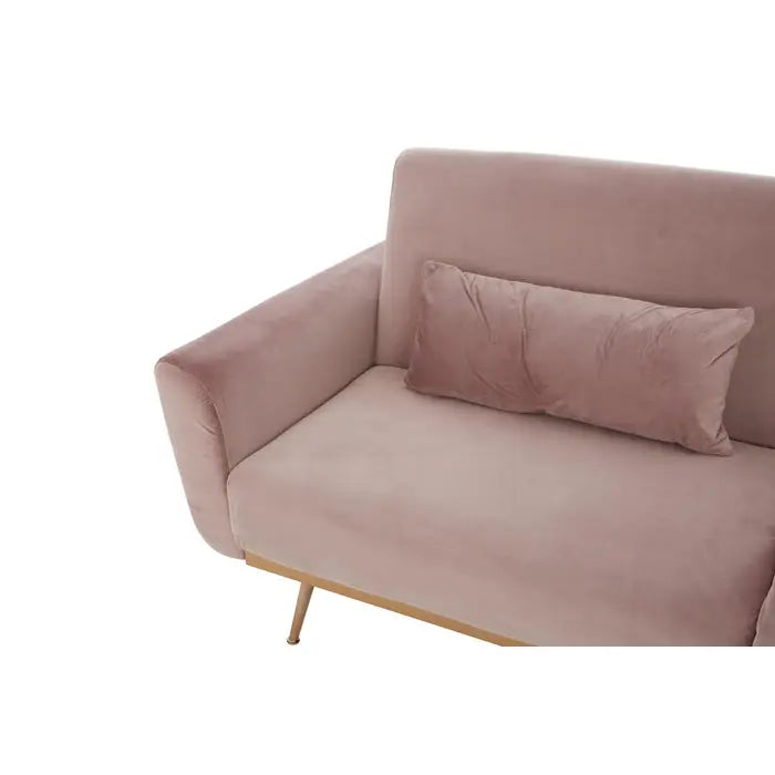 Broadway Pink Velvet Sofa Bed