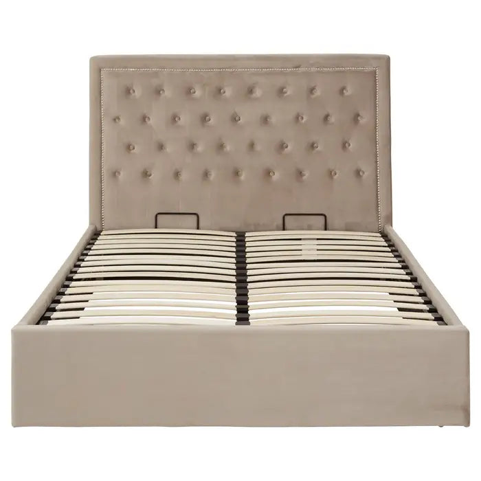 Helena Mink Velvet Ottoman Bed