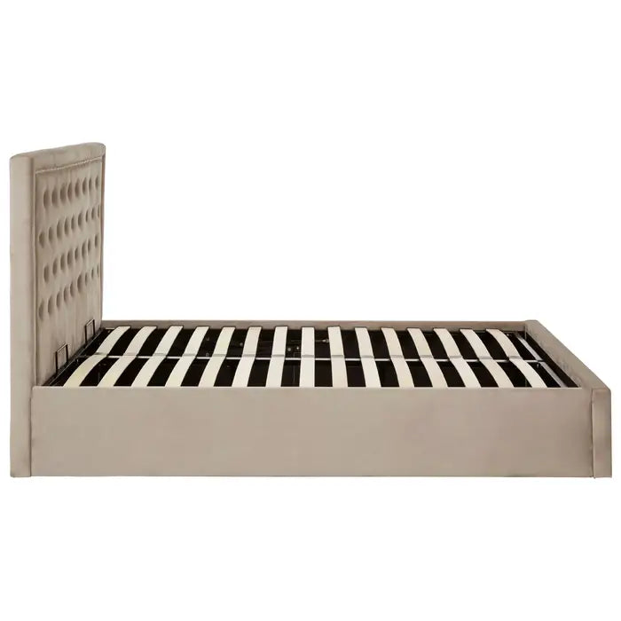 Helena Mink Velvet Ottoman Bed