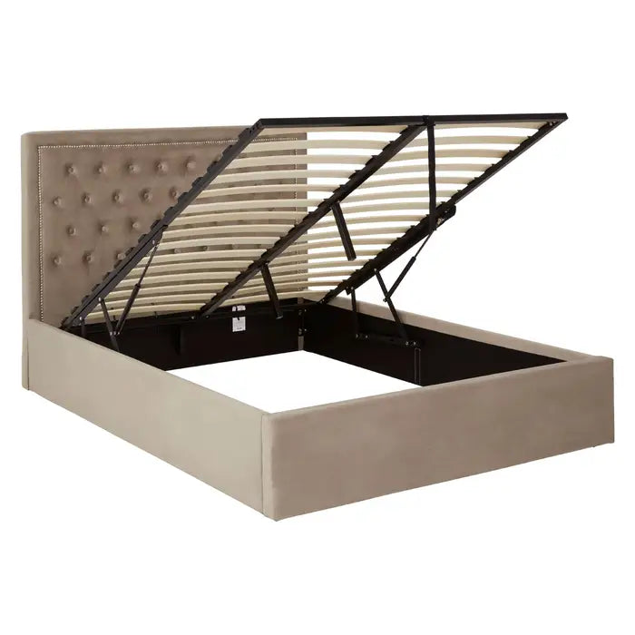 Helena Mink Velvet Ottoman Bed