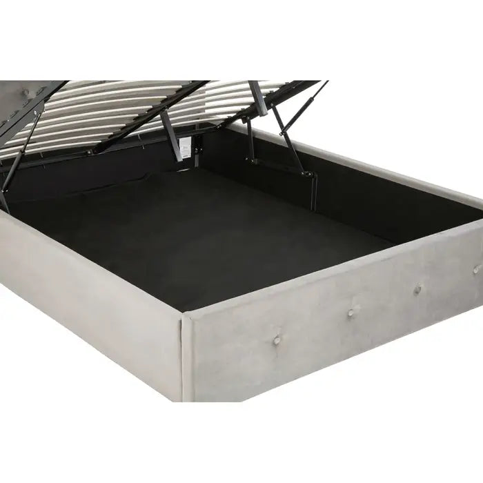 Emilia Grey Brushed Velvet Ottoman Bed