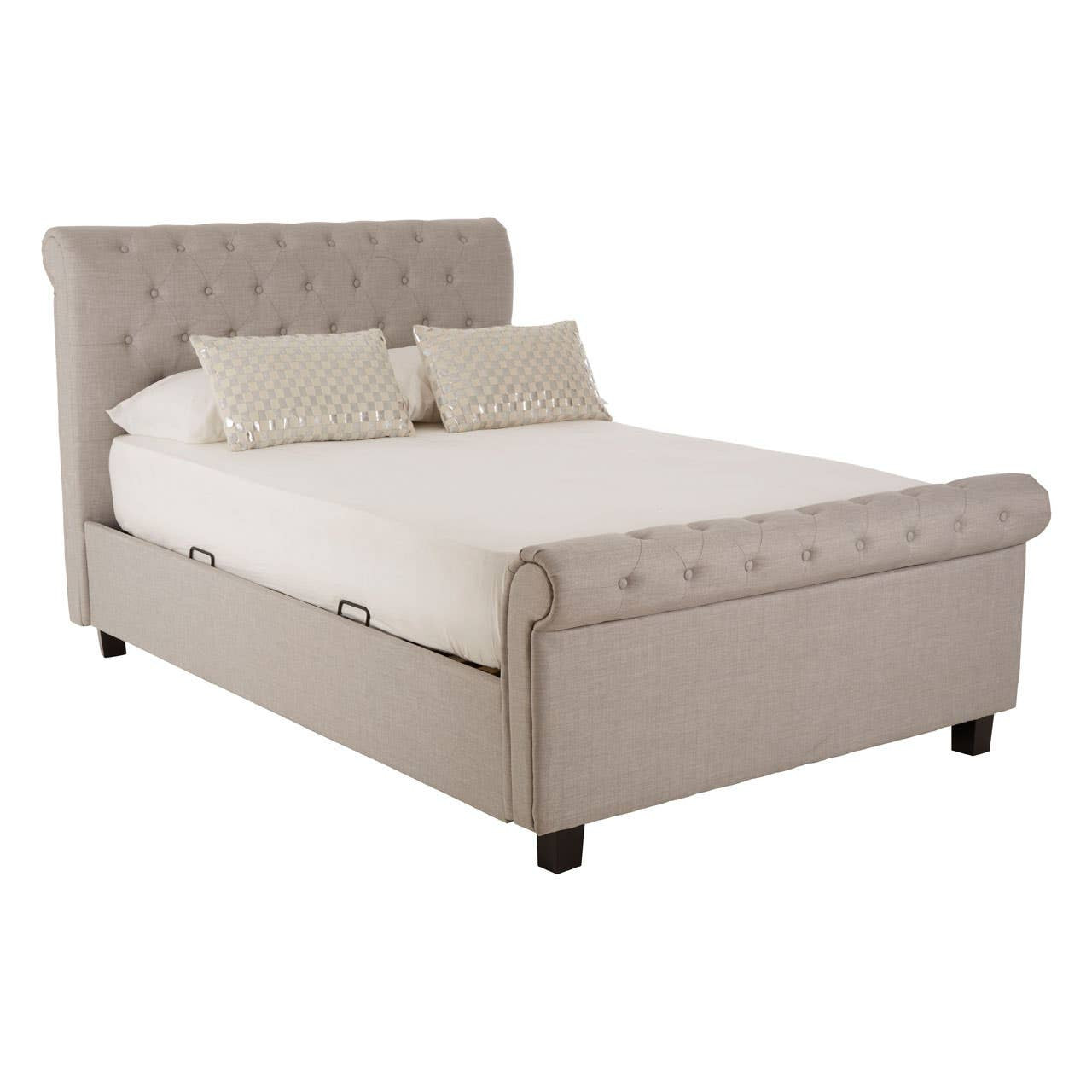 Rowan Light Grey Ottoman Storage Bed