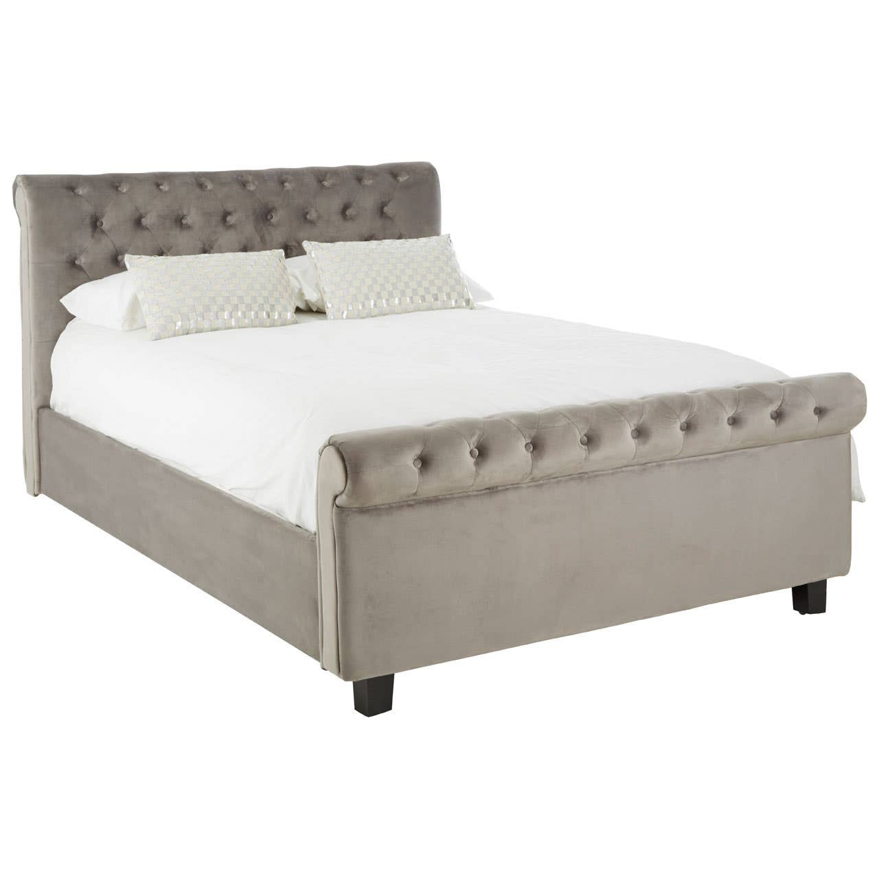 Rowan Grey Velvet Ottoman Storage Bed