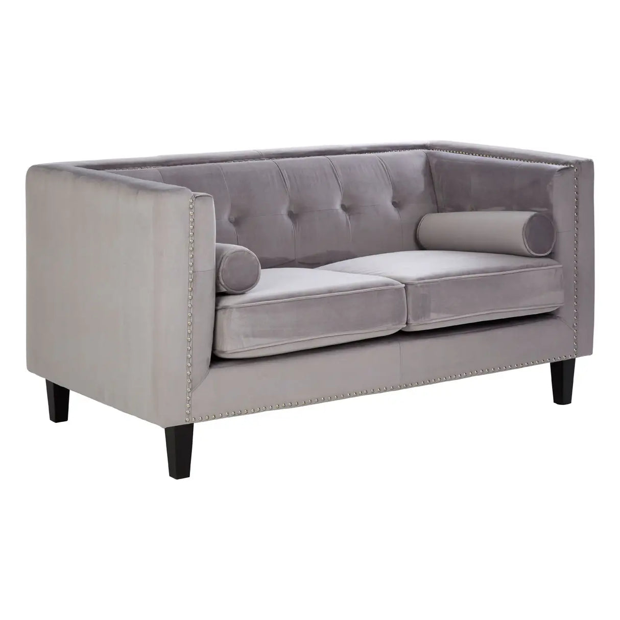 Calisa Two Seater Grey Velvet Sofa