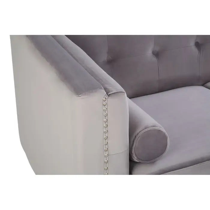Calisa Two Seater Grey Velvet Sofa