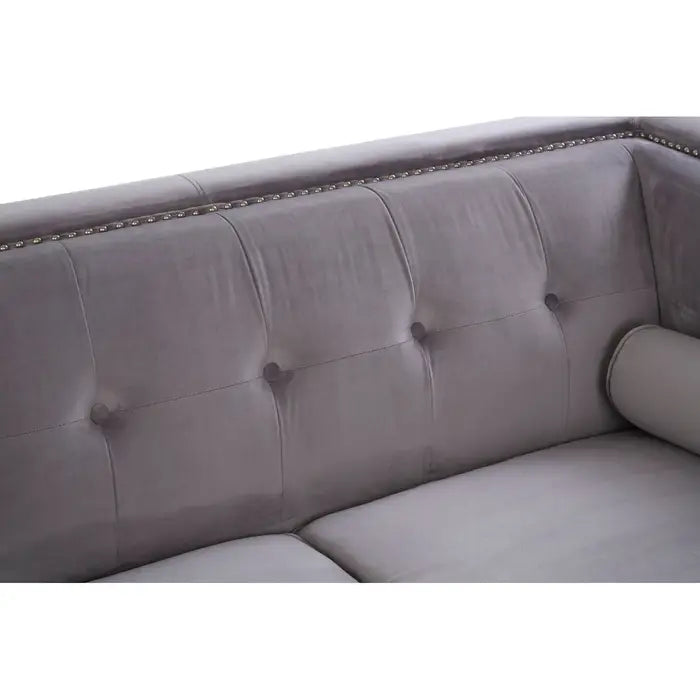 Calisa Two Seater Grey Velvet Sofa