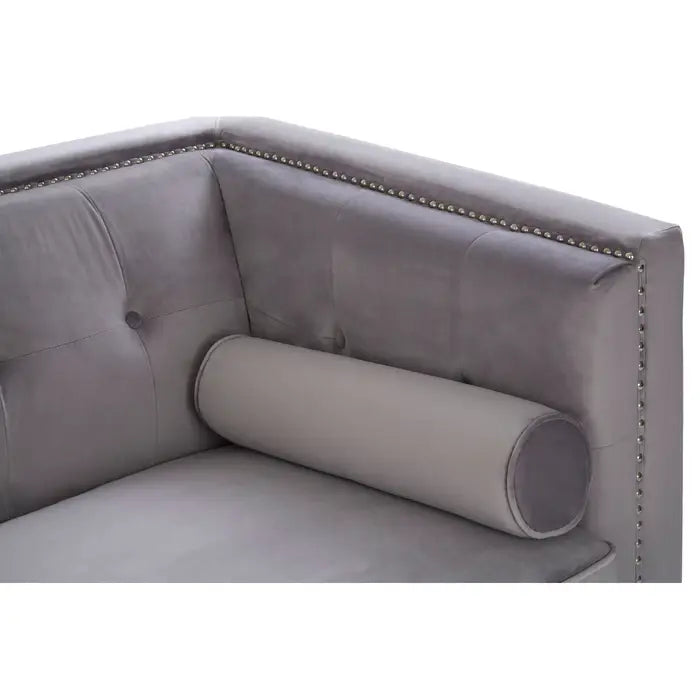 Calisa Two Seater Grey Velvet Sofa