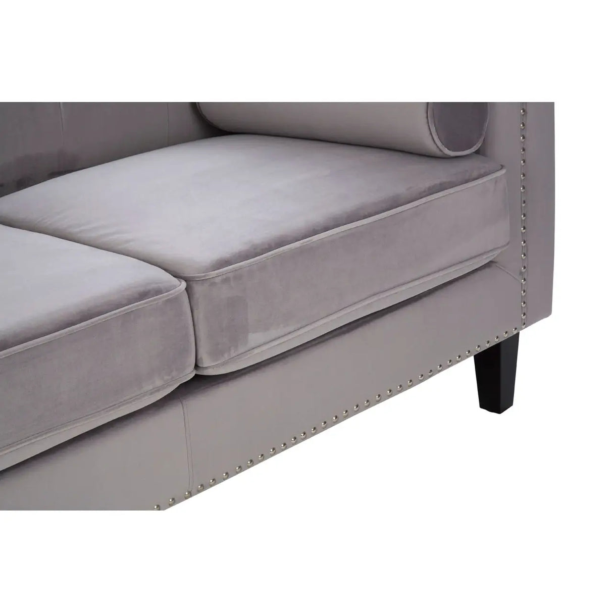 Calisa Two Seater Grey Velvet Sofa