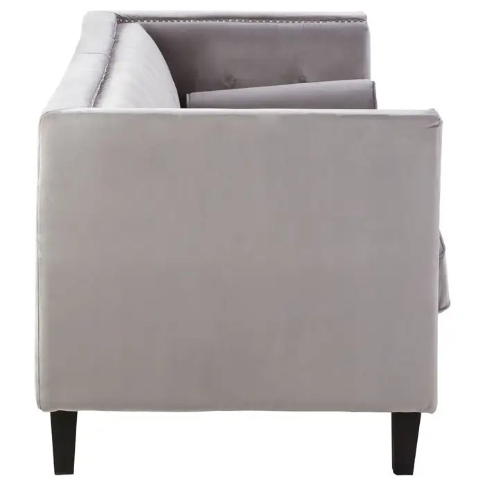 Calisa Three Seater Grey Velvet Sofa