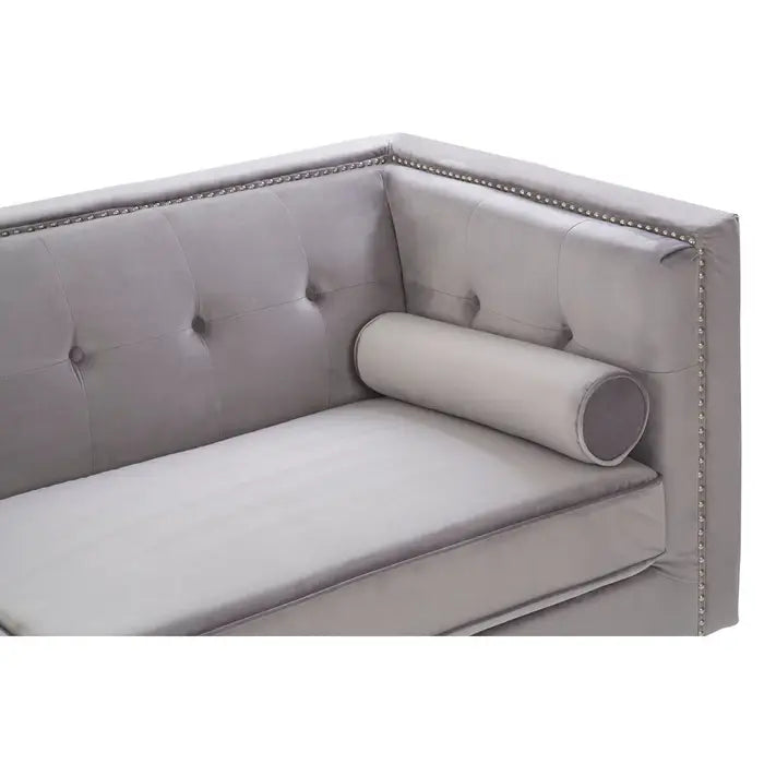 Calisa Three Seater Grey Velvet Sofa