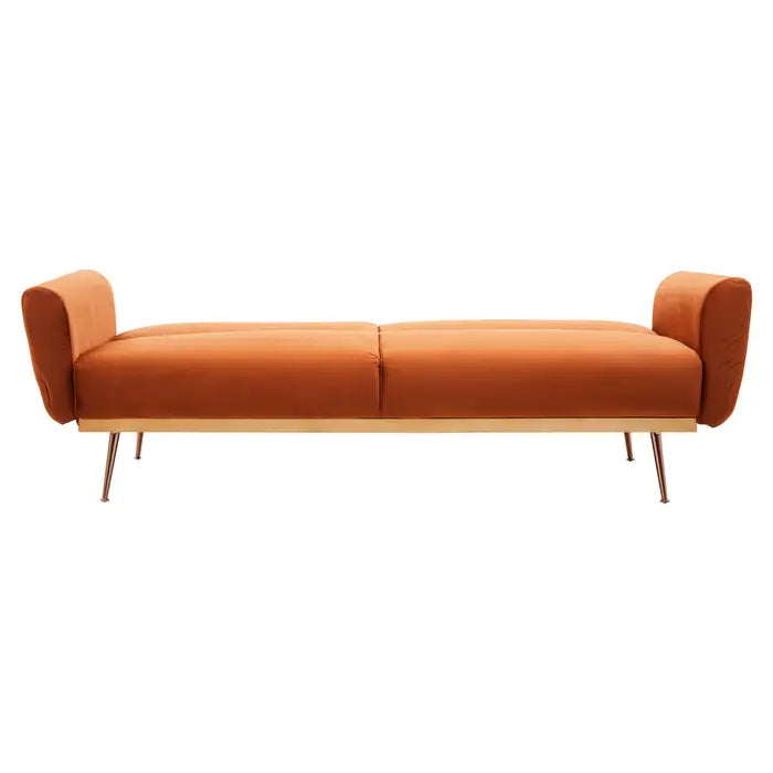 Broadway Orange Velvet Sofa Bed