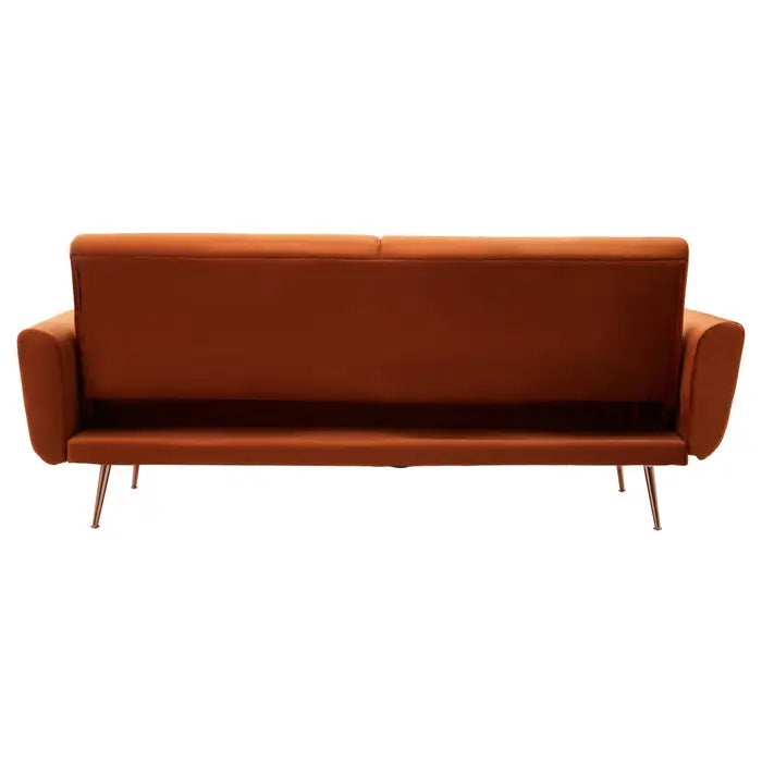 Broadway Orange Velvet Sofa Bed