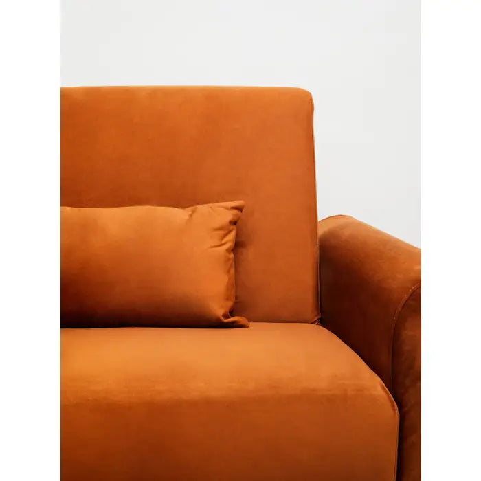 Broadway Orange Velvet Sofa Bed