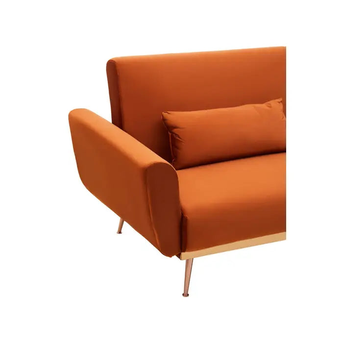 Broadway Orange Velvet Sofa Bed