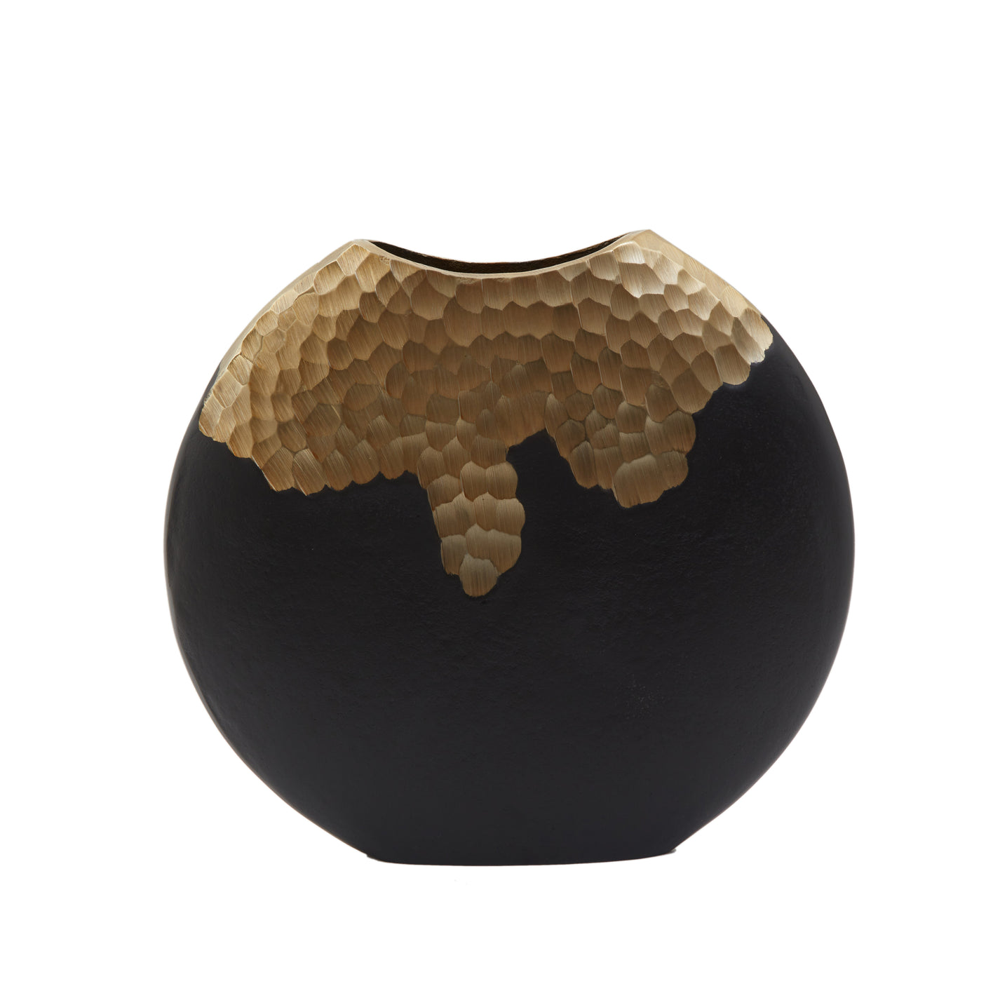 Aurum Black and Gold Round Vase