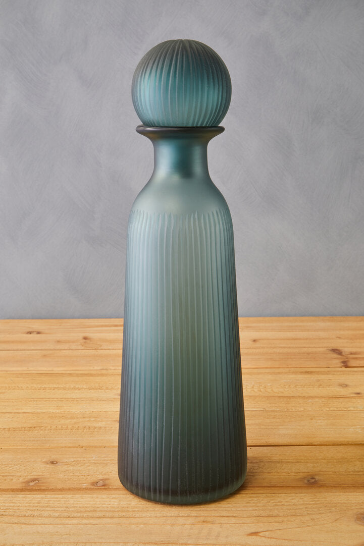 Noora Blue Glass Bottle Vase