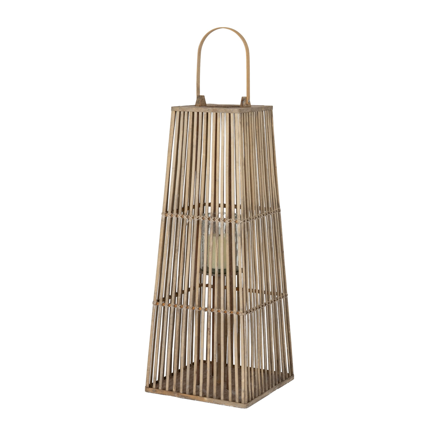 Silo Wicker Lantern With Glass Holder