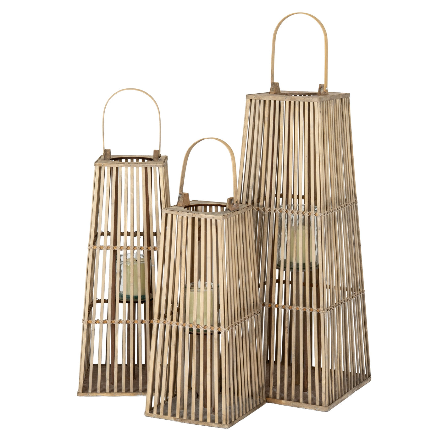 Silo Wicker Lantern With Glass Holder