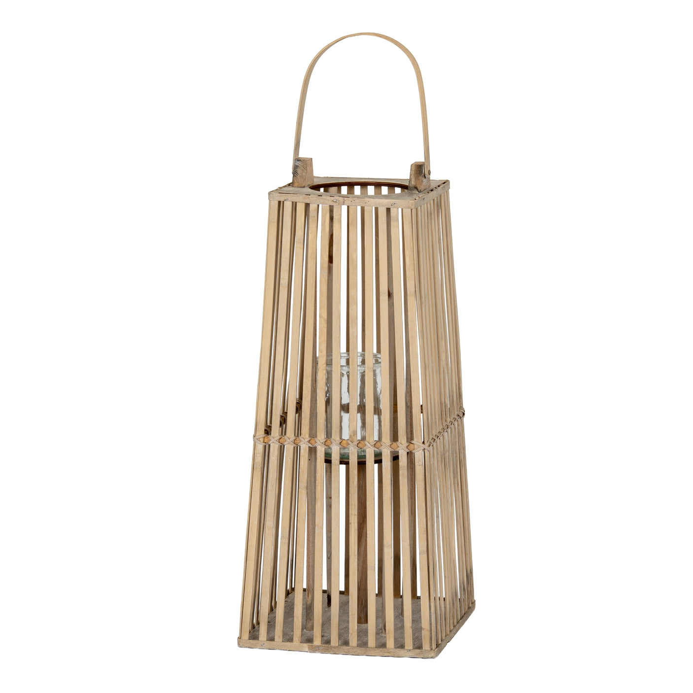 Silo Wicker Lantern With Glass Holder