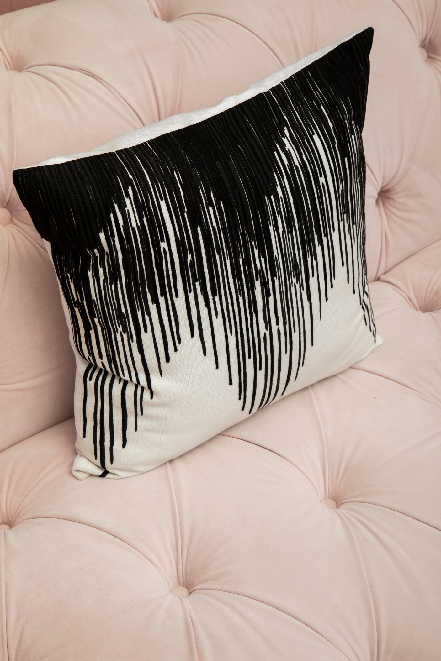 Nuvia Elora Black and White Embroidered Cushion