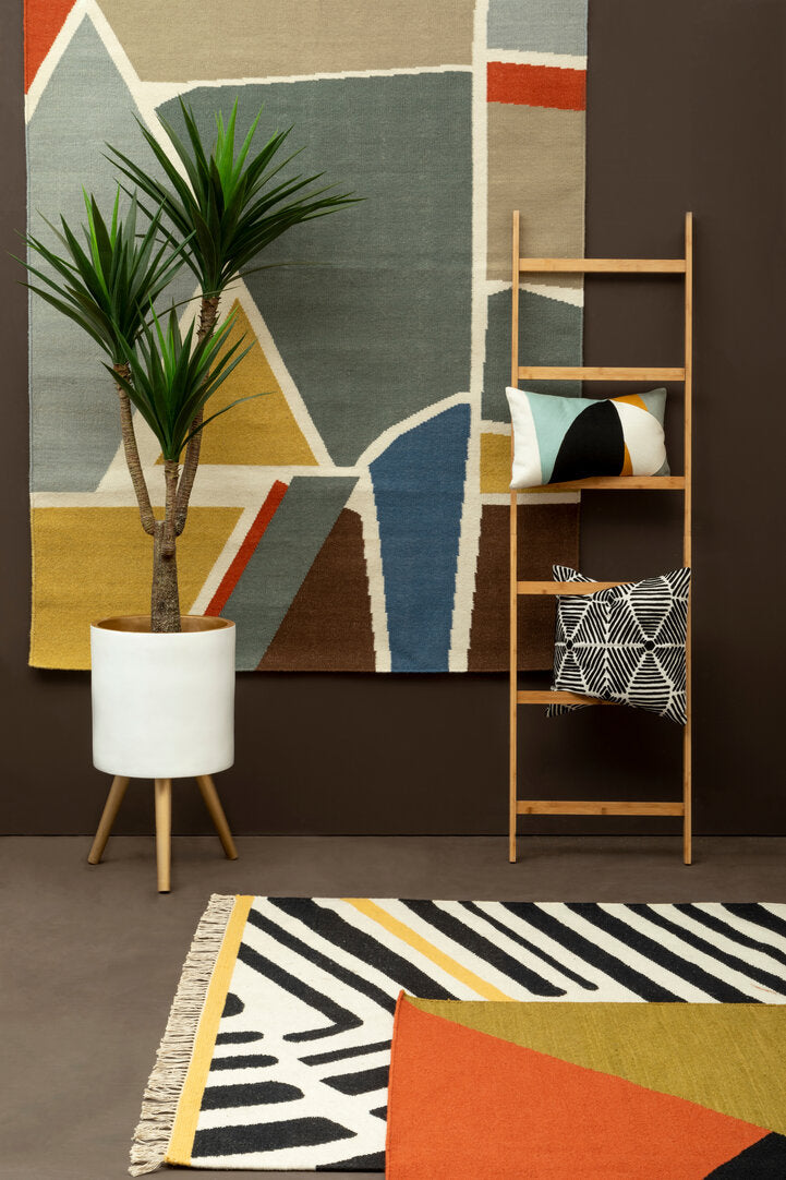 Nuvia Elora Black And White Square Embroidered Cushion