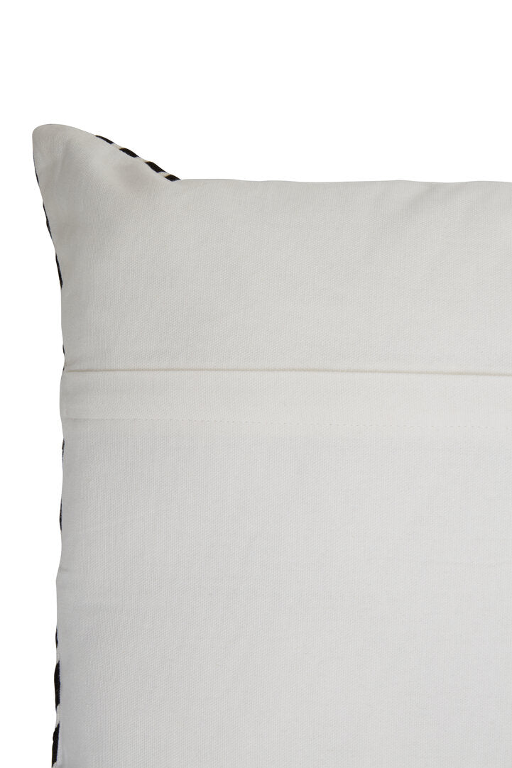 Nuvia Elora Black And White Square Embroidered Cushion