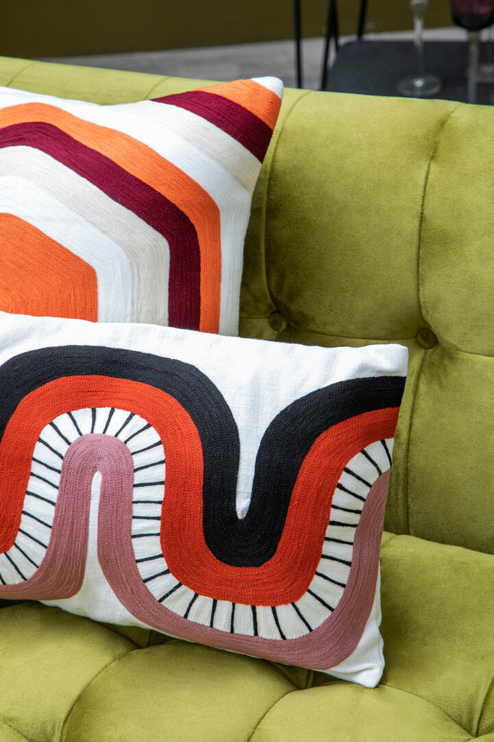 Nuvia Elora Curve Pattern Rectangular Cushion