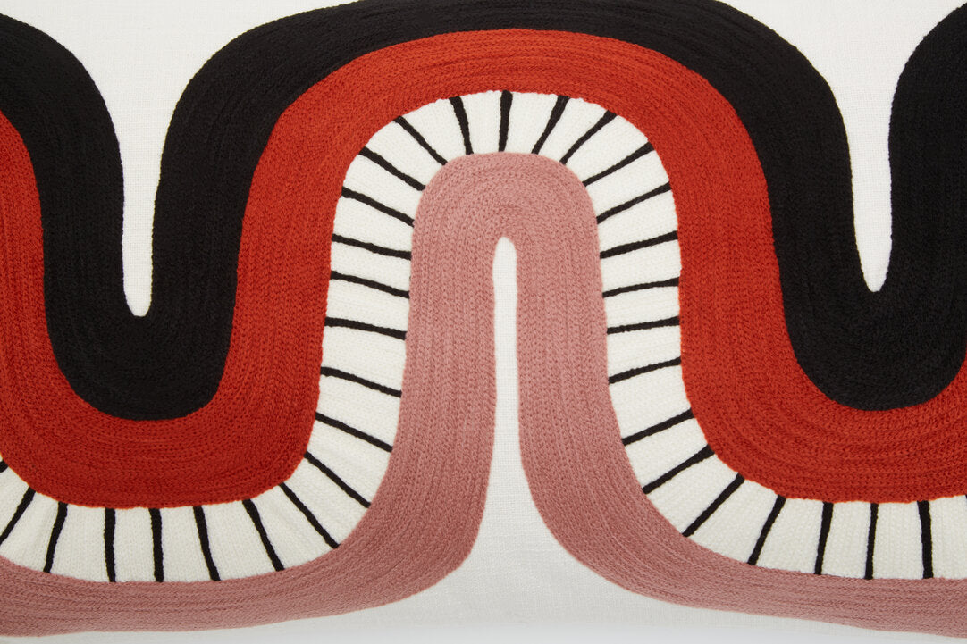 Nuvia Elora Curve Pattern Rectangular Cushion