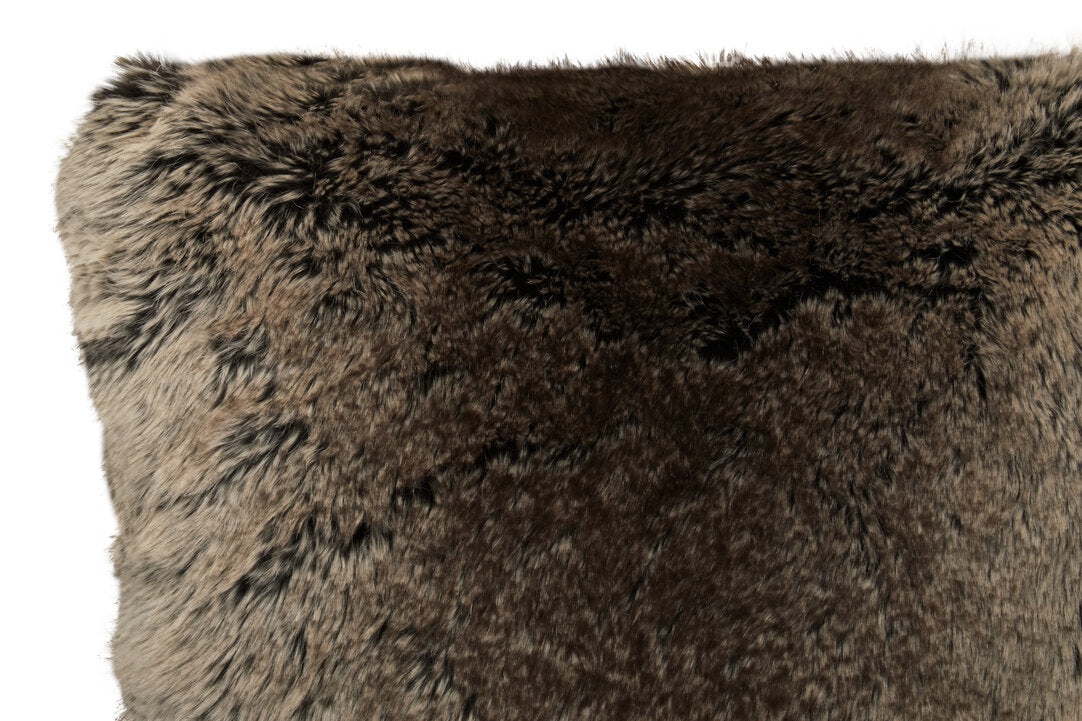 Nuvia Velura Mocha Ombre Square Fur Cushion