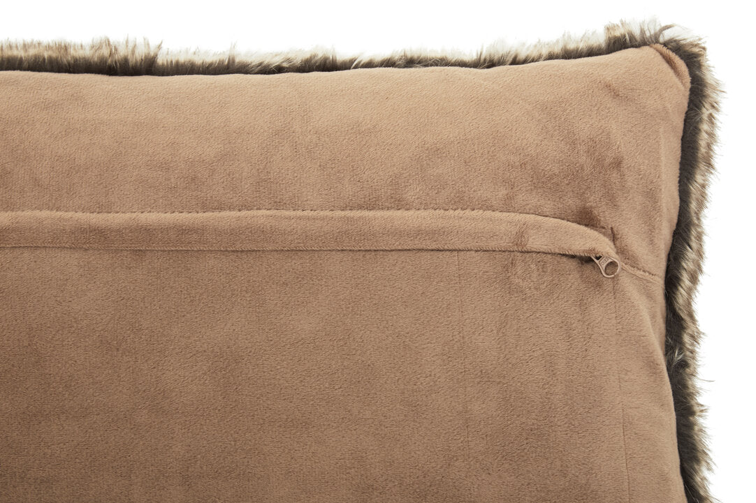 Nuvia Velura Mocha Ombre Rectangular Fur Cushion
