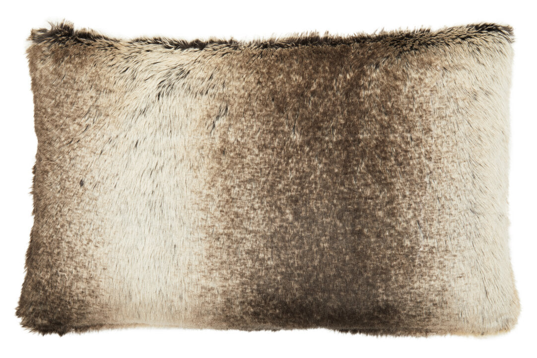 Nuvia Velura Mocha Ombre Rectangular Fur Cushion
