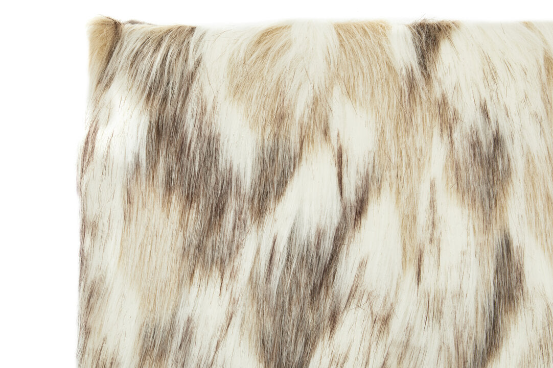 Nuvia Velura Natural Rectangular Fur Cushion
