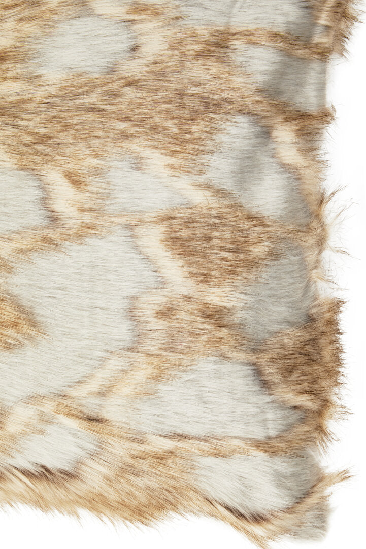 Nuvia Velura Grey And Natural Square Fur Cushion