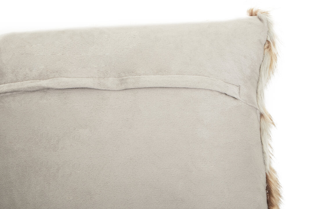 Nuvia Velura Grey And Natural Square Fur Cushion